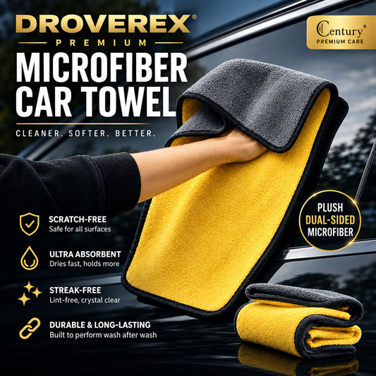 DroveRex Microfiber Double-Sided Automotive Towel - Pack of 2