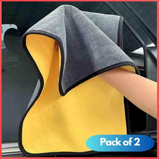 DroveRex Microfiber Double-Sided Automotive Towel - Pack of 2